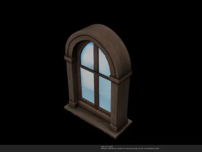 Stylized Medieval Window - AI Low-poly 3D model
