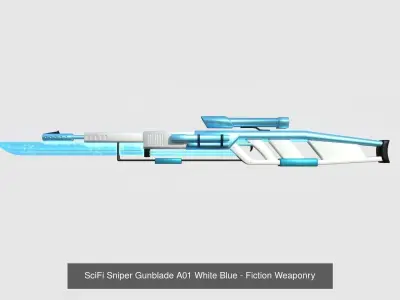 10 SciFi Sniper Gunblade A Collection - Fiction Weaponry 3D Model Pack