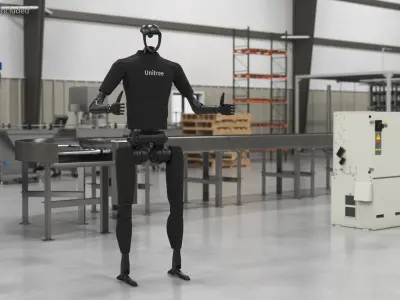  Unitree Robot Humanoid with Dexterous Hands Rigged for Cinema 4D 