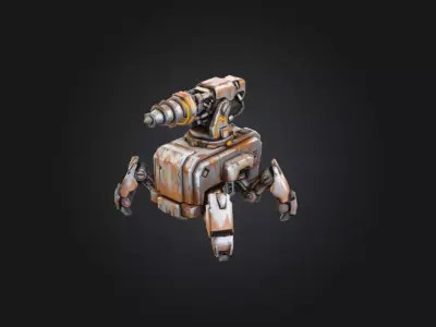 Rustborn Auto Drill Turret Low-poly 3D model