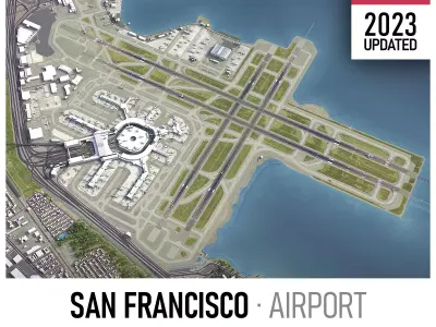 San Francisco Airport Low-poly 3D model