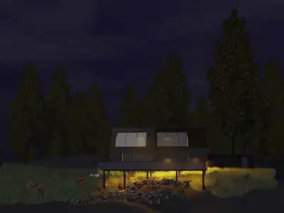 House in the forest  Low-poly 3D model