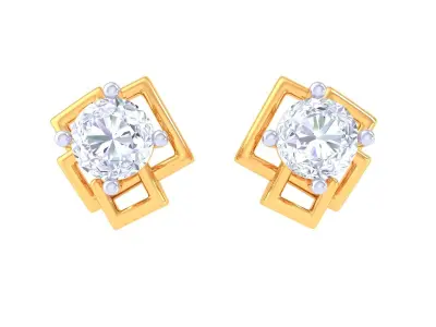 Solitaire Super Light Weight Earring Pendant Set 3D print model