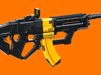 Sci-Fi Rifles Set Kitbash and Biomutant 3D model