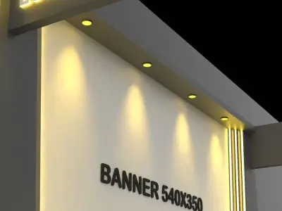 EXHIBITION STAND 001 3X6 3D model with technical drawing 3D model
