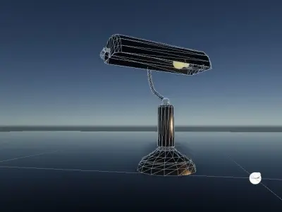 Antiqe Table Lamp Game Ready Low-poly 3D model