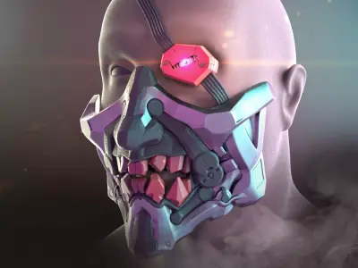Cyberpunk Demon Ninja  Mask 3D print model