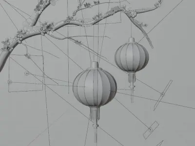 Chinese Lantern 3D Model 3D model