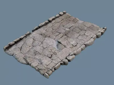 Stone pavement Free low-poly 3D model