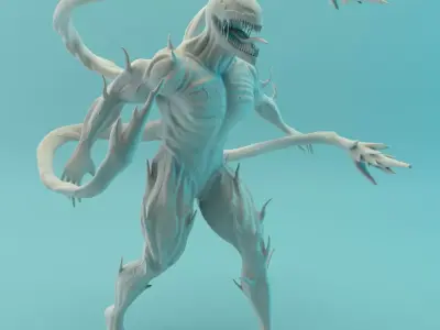 Carnage 3D model creature with long arms and claws 3D print model