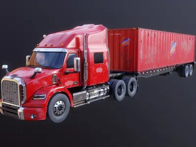  Used Generic Semi Truck with ISO Shipping Container Trailer 