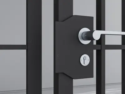 Aluminium door 38 3D model