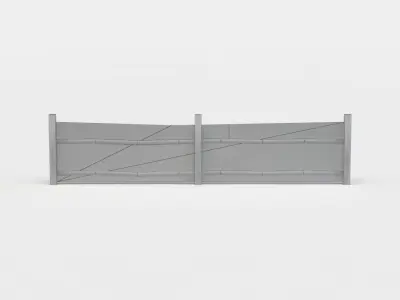 Fence segment Low-poly 3D model