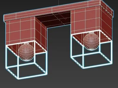 nadin-7049-702-b0053056 two square lights gold 3D model