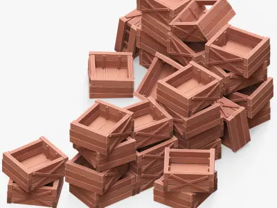 Wooden Boxes  3D model