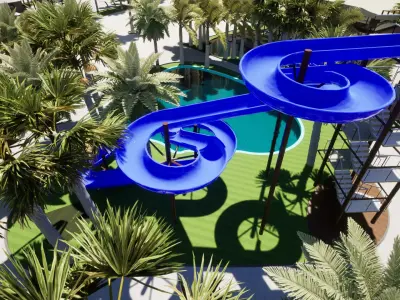 Waterslide One FBX 3D model