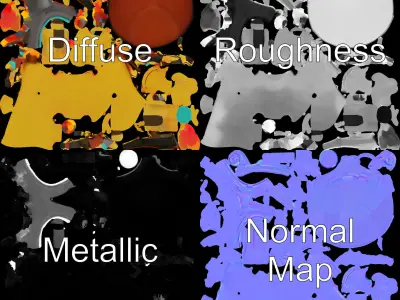 Cheerful Lemon Character with Goggles Rigged and Animated Low-poly 3D model