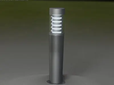 Low-Poly Basic Light Column 20 - Street Light Set-9 Low-poly 3D model