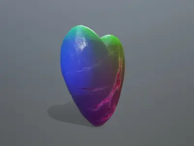 Broken Heart 9 Low-poly 3D model