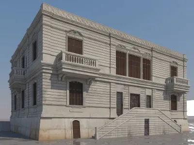 Stone building from Aleppo Syria Low-poly 3D model