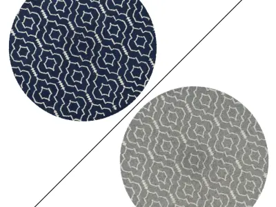Round Rug Set 72 3D model
