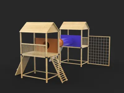 Slide-Tube-Climber Playground 3D model