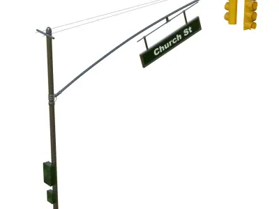 Traffic Light 05 Low-poly 3D model