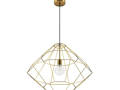 Golden Wire Ceiling Lamp 3D model