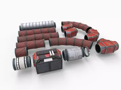 Sci-Fi Ventilation System  Low-poly 3D model