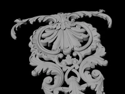 dekor ornate gold letter t 3D model
