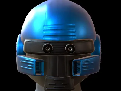Gas mask helmet 3d model scifi Low-poly  Low-poly 3D model 333