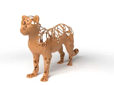 Leopard Dust Voronoi Low-poly 3D model