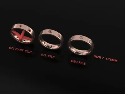 Infinity Diamond Box Band Ring Engagement Fashion Size7 3D print model