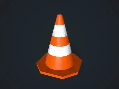 Traffic Cone Free low-poly 3D model