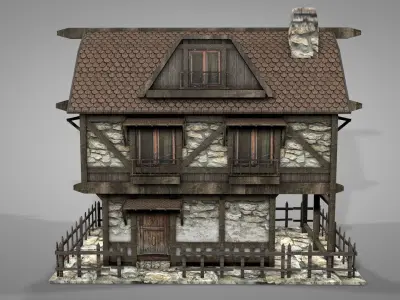 Medieval House v1 Low-poly 3D model