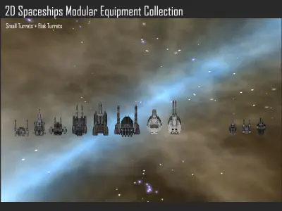 2D Spaceship Modular Equipment Collection Texture