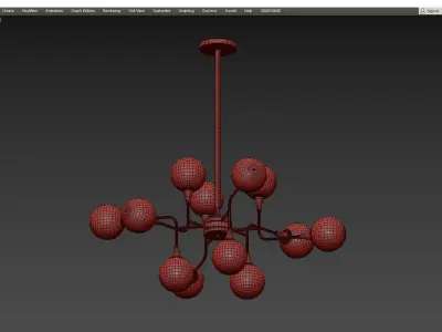 Bronzetto COSMO L CHANDELIER Low-poly 3D model