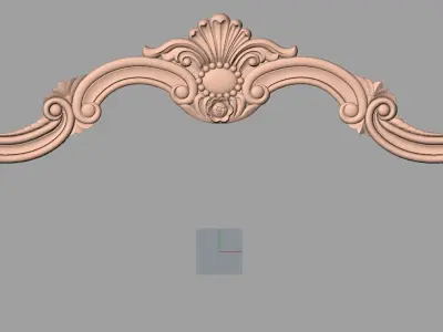 Door design 3D relief model STL format file for CNC carving E655 3D model