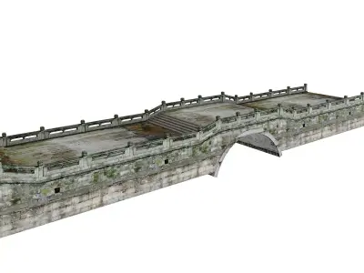 Japan Stone Arch Bridge 3D model