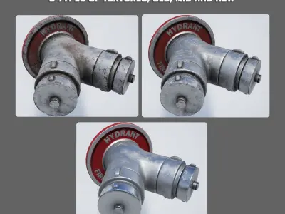 Wall Hydrant new-mid-old Low-poly 3D model
