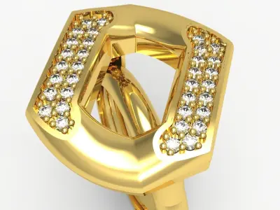 Chain Diamond Ring 3D print model