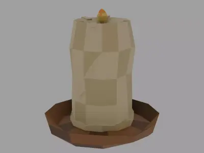 Low-Poly Stylized Candle Game Ready Low-poly 3D model