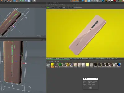 OPPO Reno 2 C4D modeling rendering 3D model