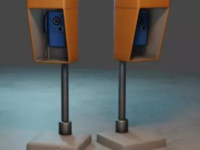 Old telephone box 3D model