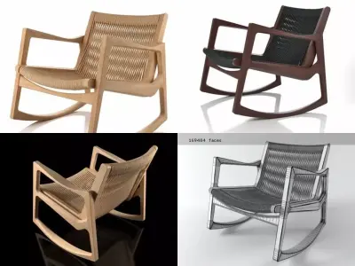 Euvira four different rocking chairs 3D model