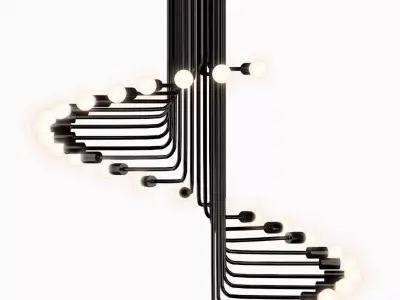 Elanis Spiral Chandelier 3D model