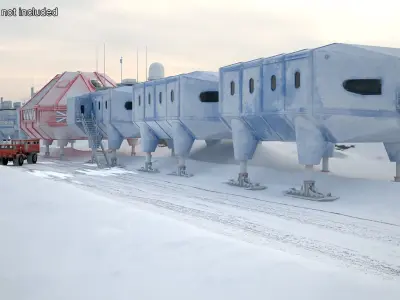  Antarctic Station Halley with Snow Vehicle 