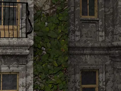 Detailed Abandoned House Low-poly 3D model