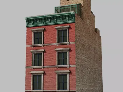 New York townhouse Low-poly 3D model