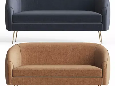 Stella Mid Century Loveseat Westelm 3D model